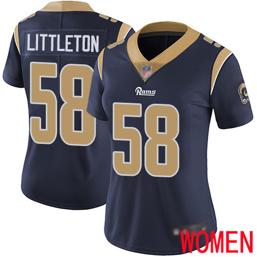 Los Angeles Rams Limited Navy Blue Women Cory Littleton Home Jersey NFL Football #58 Vapor Untouchable->women nfl jersey->Women Jersey